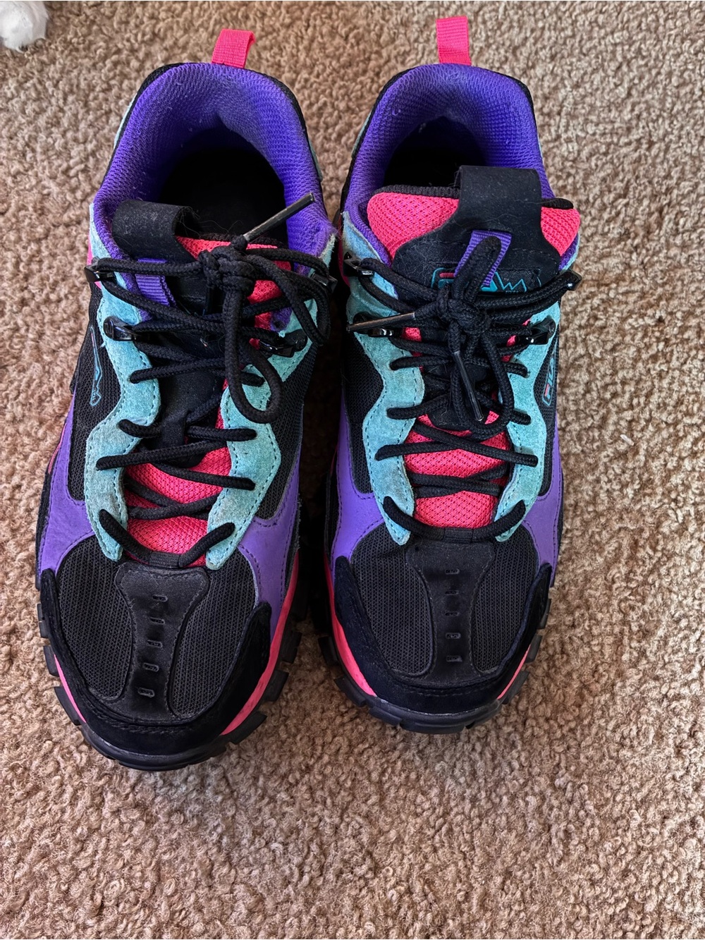 Fila Women's Black, Purple, Pink & Teal Athletic Sneakers